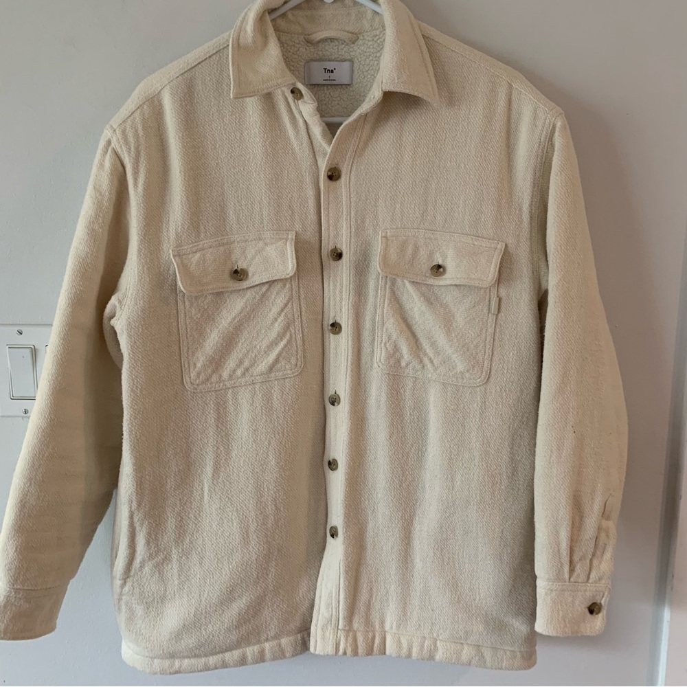 TNA Prospect Aritzia Whisper White Jacket Coat Women’s 1 Sherpa Lined Shirt